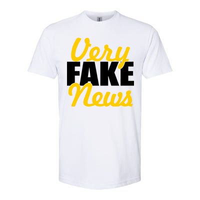 Very Fake News Black & Gold Script Softstyle® CVC T-Shirt