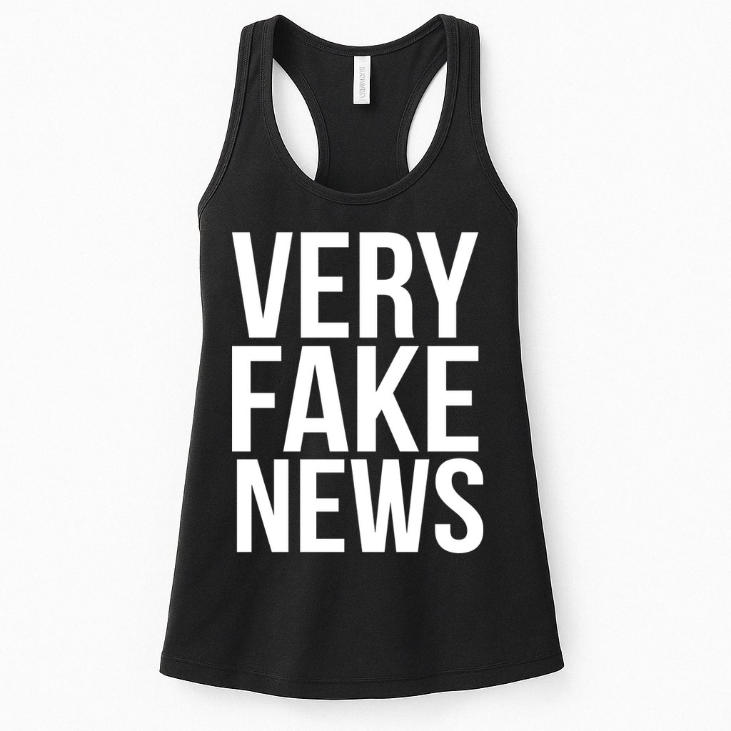 Very Fake News Funny Donald Trump Womens Tank Top