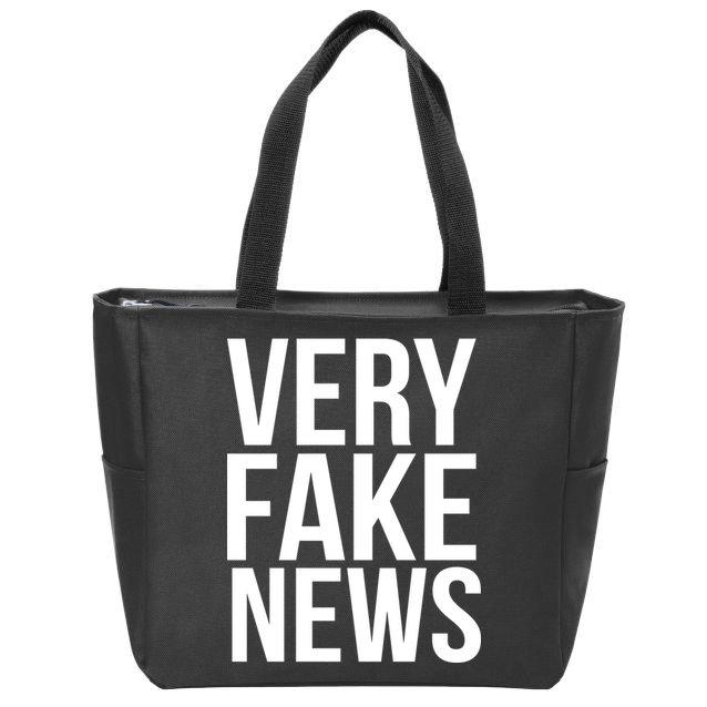 Very Fake News Funny Donald Trump Zip Tote Bag