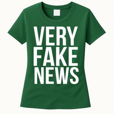 Very Fake News Funny Donald Trump Womens T-Shirt