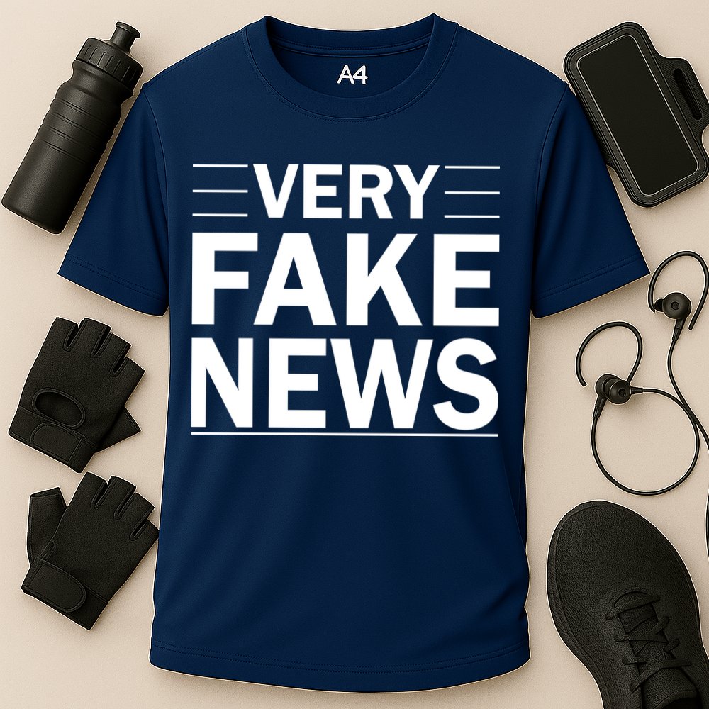 Very Fake News Funny Political Cooling Performance Crew T-Shirt