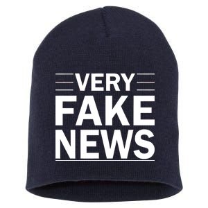 Very Fake News Funny Political Short Acrylic Beanie