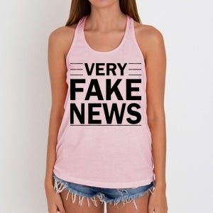 Very Fake News Funny Political Women's Knotted Racerback Tank