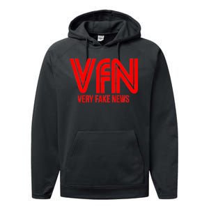 Very Fake News Network Performance Fleece Hoodie