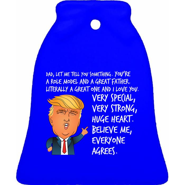 Very Special Dad Donald Trump Fathers Day Ceramic Bell Ornament