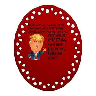 Very Special Dad Donald Trump Fathers Day Ceramic Oval Ornament