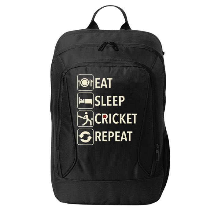 Vintage Eat Sleep Cricket Repeat Cricket Player City Backpack