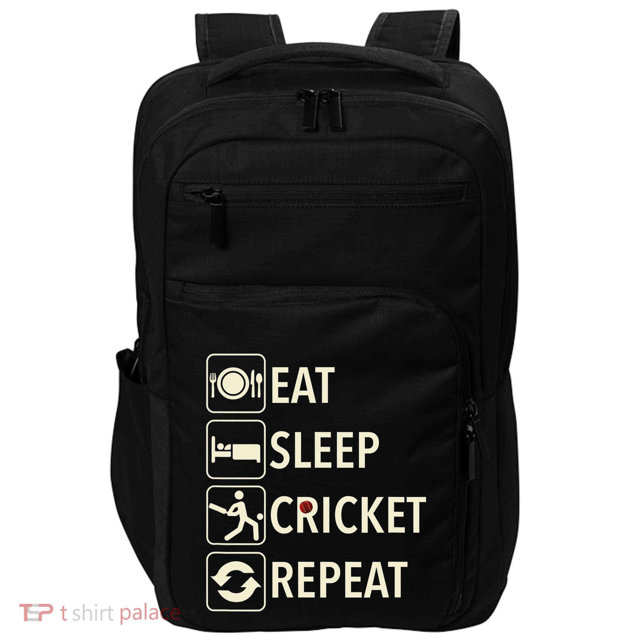 Vintage Eat Sleep Cricket Repeat Cricket Player Impact Tech Backpack