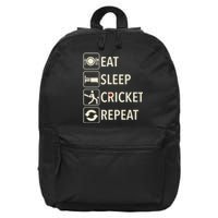 Vintage Eat Sleep Cricket Repeat Cricket Player 16 in Basic Backpack