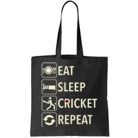 Vintage Eat Sleep Cricket Repeat Cricket Player Tote Bag