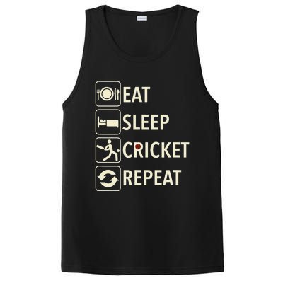 Vintage Eat Sleep Cricket Repeat Cricket Player PosiCharge Competitor Tank