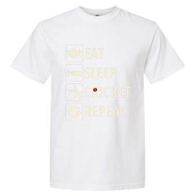 Vintage Eat Sleep Cricket Repeat Cricket Player Garment-Dyed Heavyweight T-Shirt