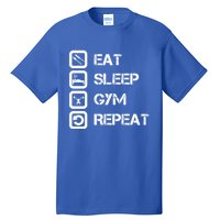 Vintage Eat Sleep Gym Repeat Gift Tall T-Shirt