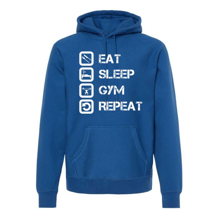 Vintage Eat Sleep Gym Repeat Gift Premium Hoodie