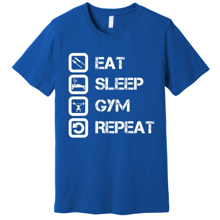 Vintage Eat Sleep Gym Repeat Gift Premium T-Shirt