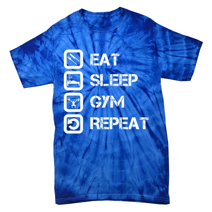 Vintage Eat Sleep Gym Repeat Gift Tie-Dye T-Shirt