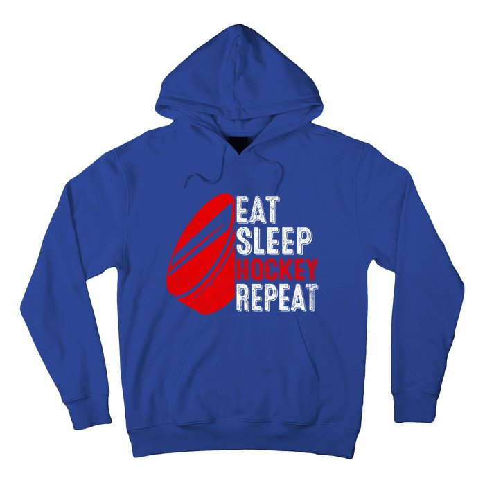 Vintage Eat Sleep Hockey Repeat Retro Hockey Players Gift Hoodie