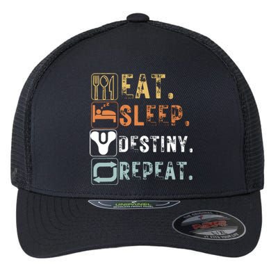 Vintage Eat Sleep Destiny Repeat Funny Eat Sleep Destiny Flexfit Unipanel Trucker Cap