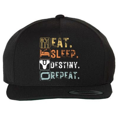 Vintage Eat Sleep Destiny Repeat Funny Eat Sleep Destiny Wool Snapback Cap