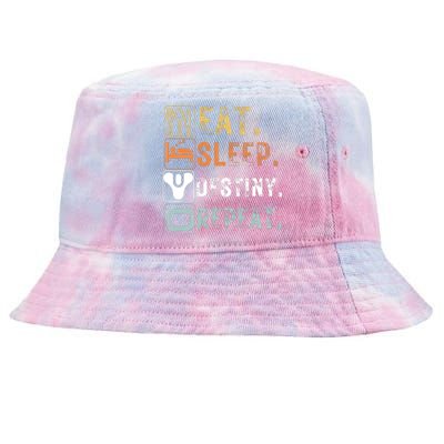 Vintage Eat Sleep Destiny Repeat Funny Eat Sleep Destiny Tie-Dyed Bucket Hat