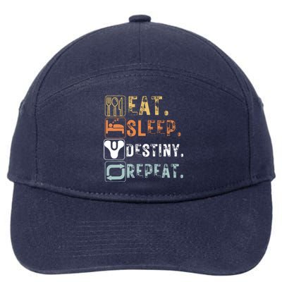 Vintage Eat Sleep Destiny Repeat Funny Eat Sleep Destiny 7-Panel Snapback Hat