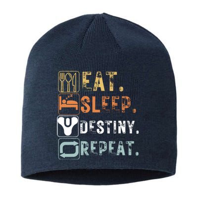 Vintage Eat Sleep Destiny Repeat Funny Eat Sleep Destiny Sustainable Beanie