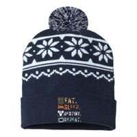 Vintage Eat Sleep Destiny Repeat Funny Eat Sleep Destiny USA-Made Snowflake Beanie