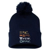 Vintage Eat Sleep Destiny Repeat Funny Eat Sleep Destiny Pom Pom 12in Knit Beanie