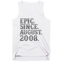 Vintage Epic Since August 2008 Birth Year Legendary Gifts Tank Top