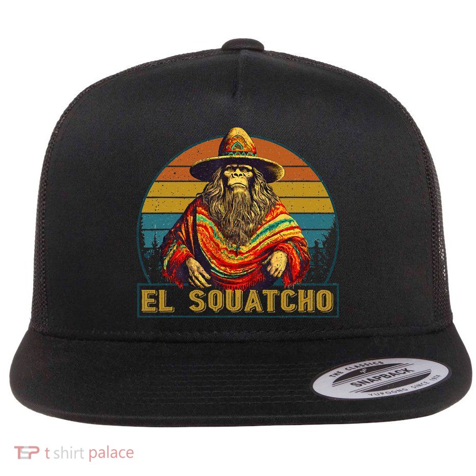 Vintage El Squatcho Bigfoot Retro Saquatch Flatbill Hat