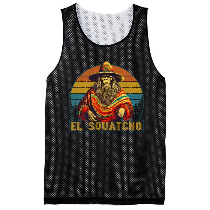 Vintage El Squatcho Bigfoot Retro Saquatch Mesh Reversible Basketball Jersey Tank