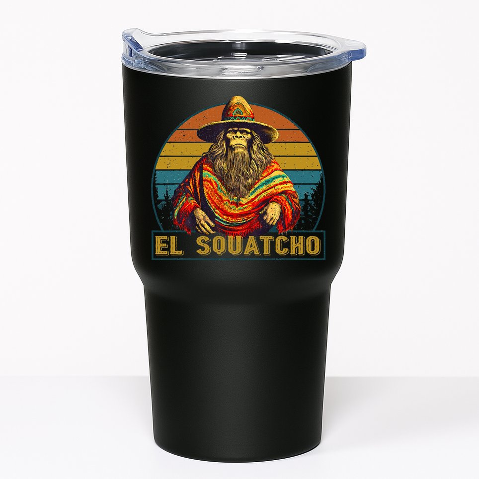 Vintage El Squatcho Bigfoot Retro Saquatch Tumbler