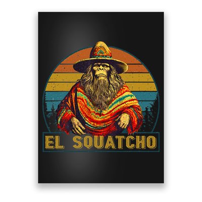 Vintage El Squatcho Bigfoot Retro Saquatch Poster