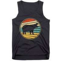 Vintage Eighties Style Hippopotamus Retro Distressed 60s 70s Tank Top