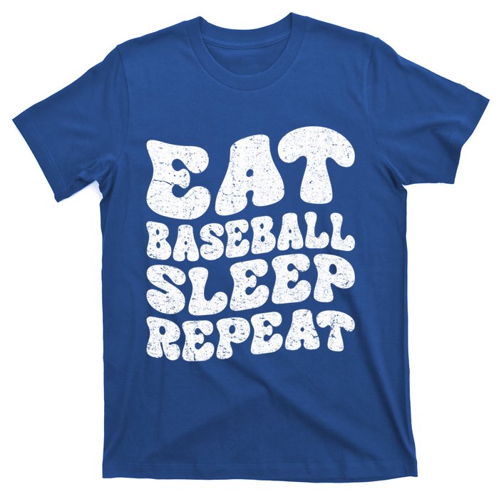 Vintage Eat Sleep Baseball Repeat Funny Baseball Player Cool Gift T-Shirt