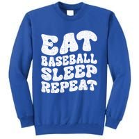 Vintage Eat Sleep Baseball Repeat Funny Baseball Player Cool Gift Tall Sweatshirt