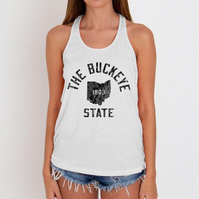 Vintage Established Sports Design The Buckeye State Women's Knotted Racerback Tank