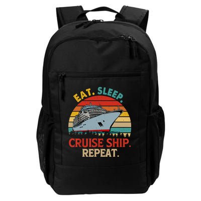 Vintage Eat Sleep Cruise Ship Repeat Funny Cruise Ship Lover Backpack
