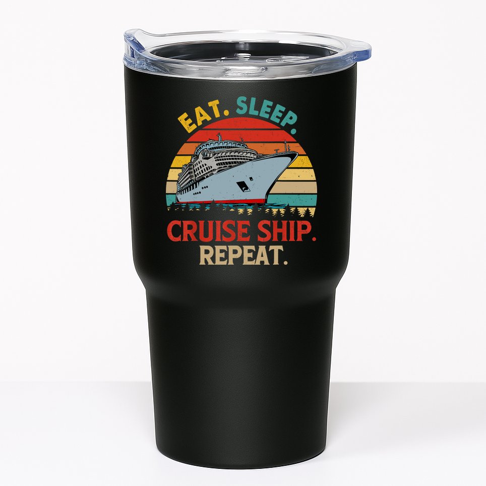 Vintage Eat Sleep Cruise Ship Repeat Funny Cruise Ship Lover Tumbler