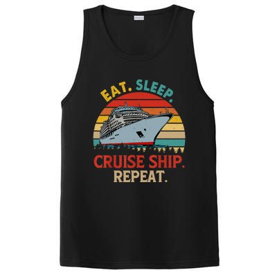 Vintage Eat Sleep Cruise Ship Repeat Funny Cruise Ship Lover PosiCharge Competitor Tank