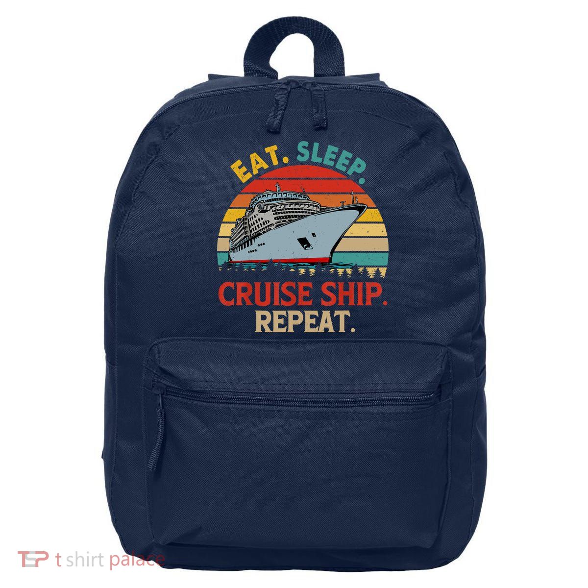 Vintage Eat Sleep Cruise Ship Repeat Funny Cruise Ship Lover 16 in Basic Backpack
