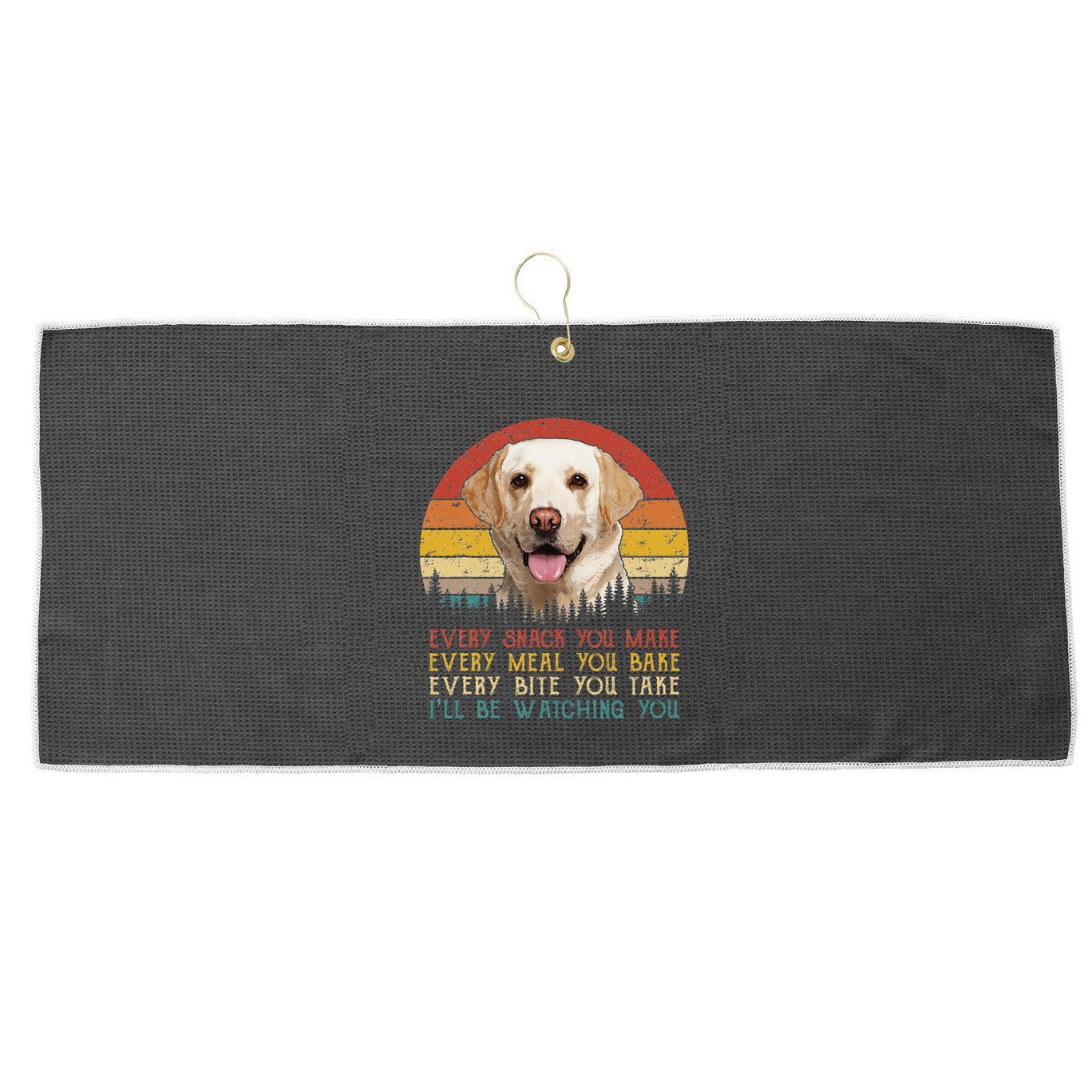 Vintage Every Snack You Make Dog Yellow Lab Retriever Large Microfiber Waffle Golf Towel