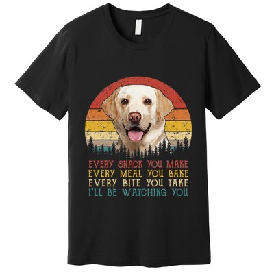 Vintage Every Snack You Make Dog Yellow Lab Retriever Premium T-Shirt