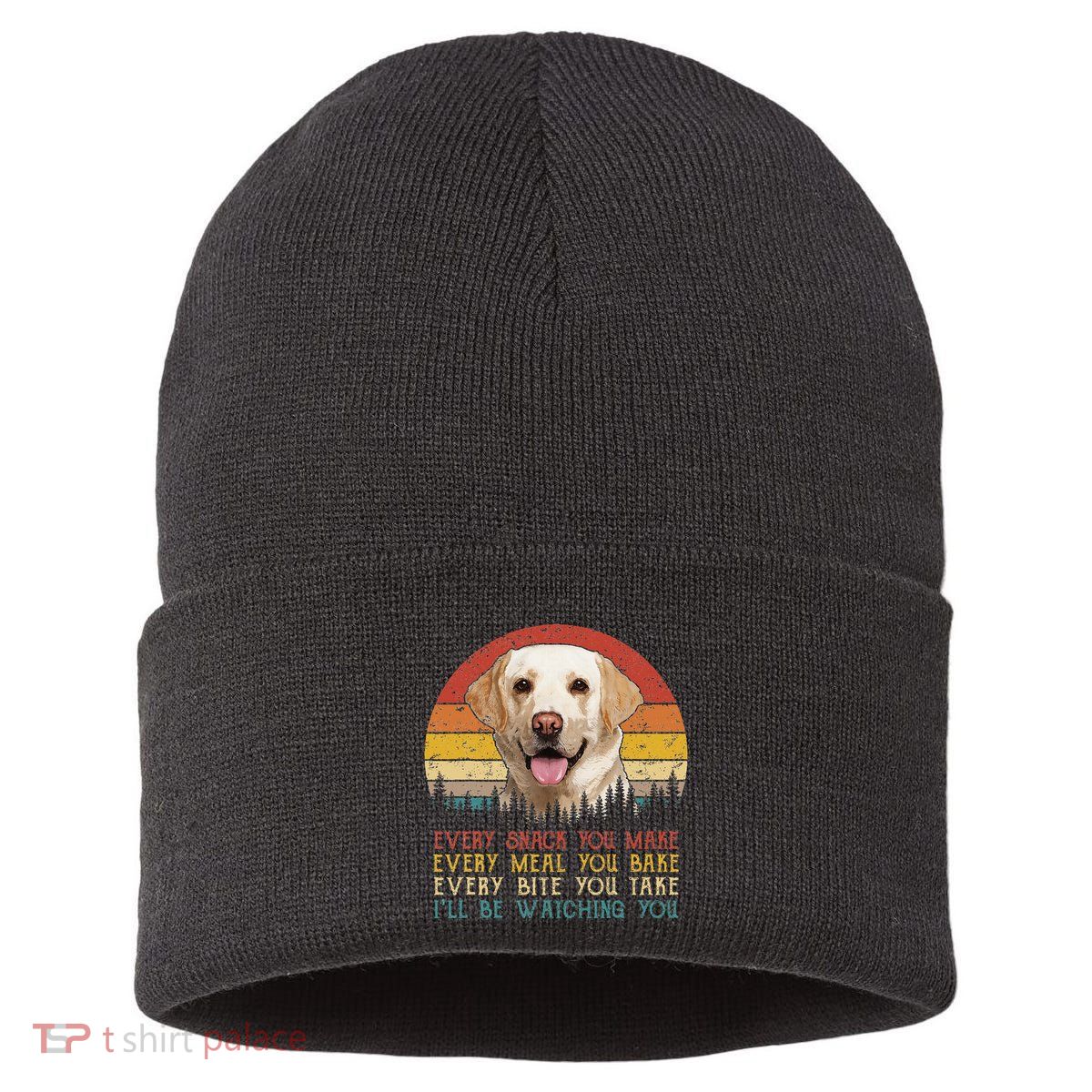 Vintage Every Snack You Make Dog Yellow Lab Retriever Sustainable Knit Beanie