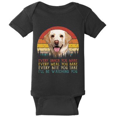 Vintage Every Snack You Make Dog Yellow Lab Retriever Baby Bodysuit
