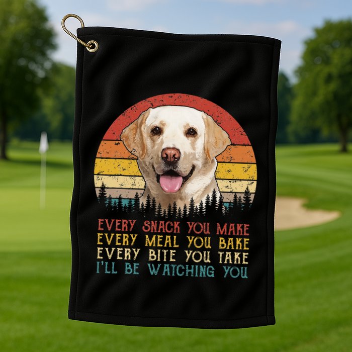 Vintage Every Snack You Make Dog Yellow Lab Retriever Golf Towel