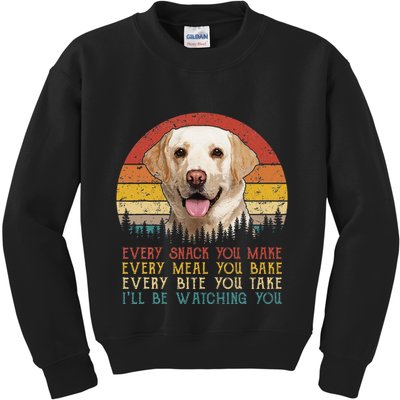 Vintage Every Snack You Make Dog Yellow Lab Retriever Kids Sweatshirt