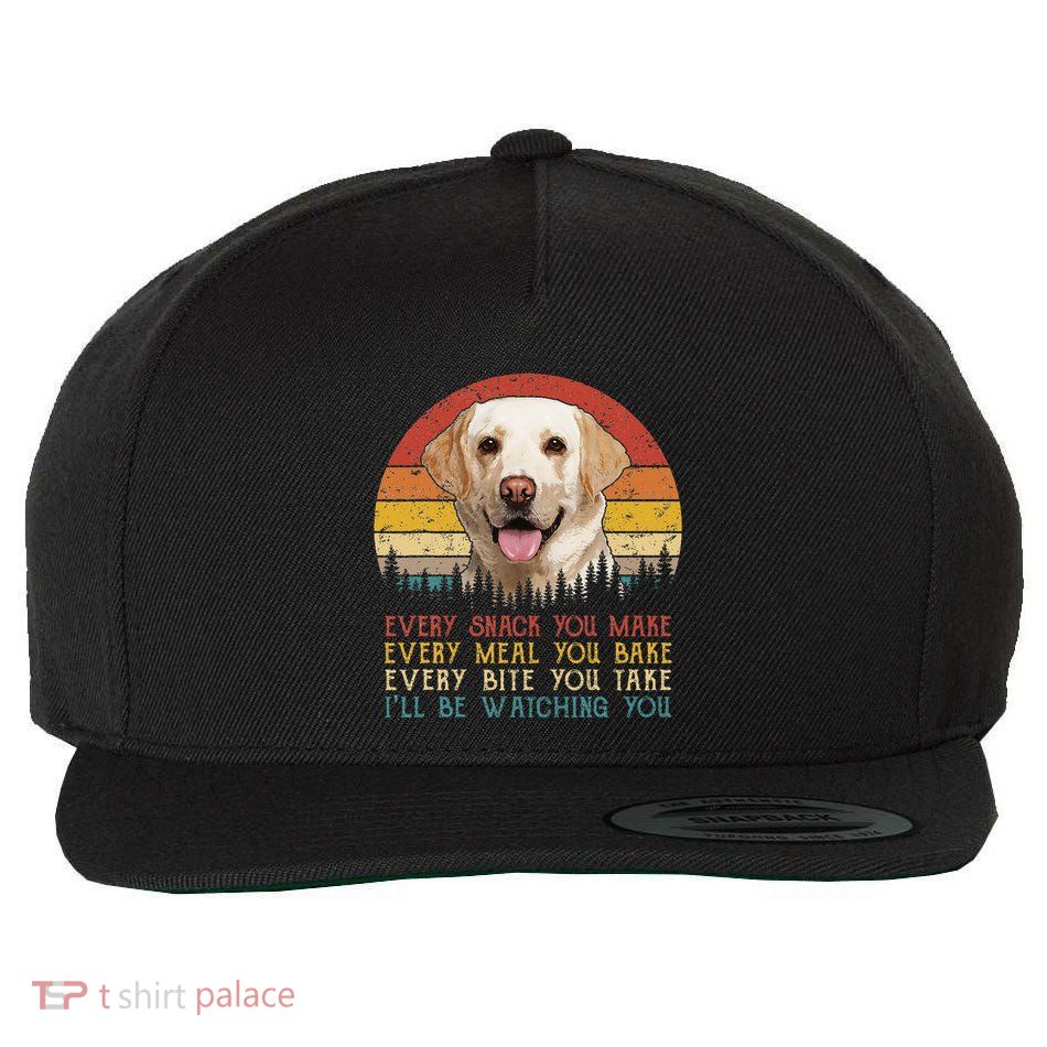 Vintage Every Snack You Make Dog Yellow Lab Retriever Wool Snapback Cap
