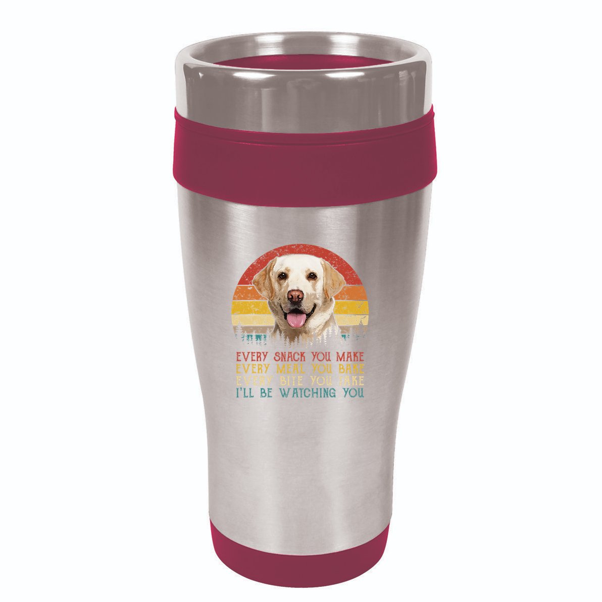 Vintage Every Snack You Make Dog Yellow Lab Retriever 16oz Travel Tumbler