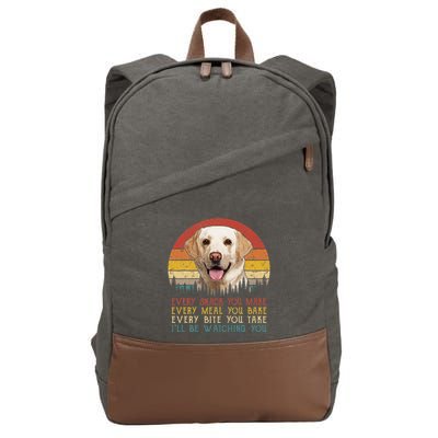 Vintage Every Snack You Make Dog Yellow Lab Retriever Cotton Canvas Backpack